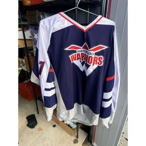 Vintage Waterloo Warriors Iowa Hockey Jersey #27 XXL Sewn Made Canada Game Style